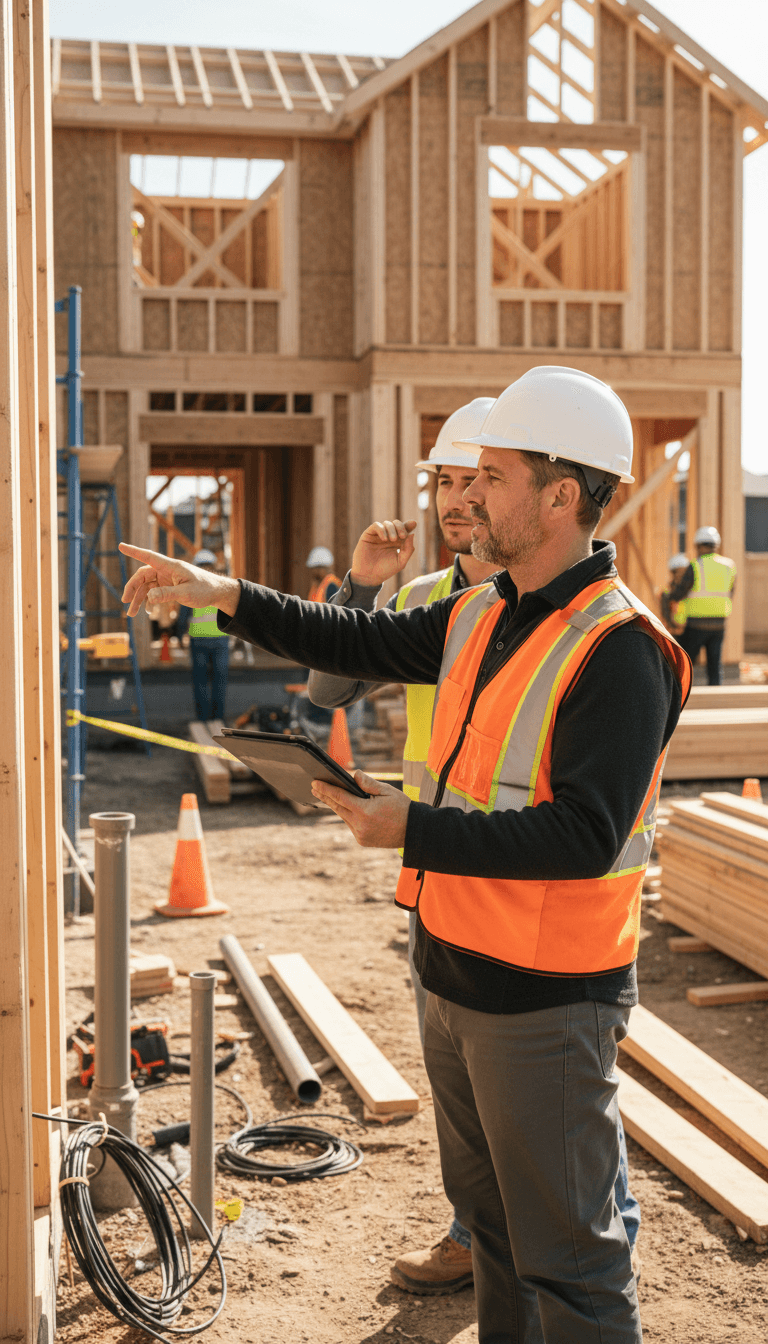 Framing stage of a new construction project in Waterford